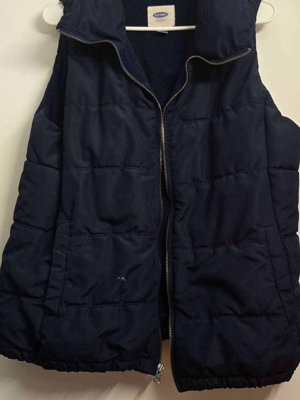 Old Navy Navy Puffer Vest - Sleeveless Zip Front